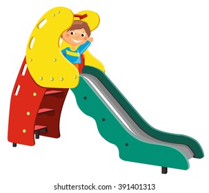 Playground for children. Illustration of slide 