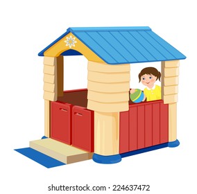 Playground for children. Illustration of toy house