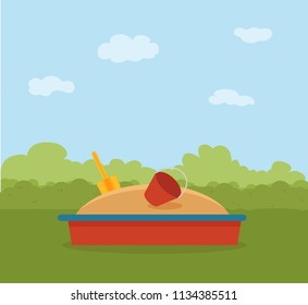 Kid’s playground colorful cartoon vector illustration. City park children’s illustration design elements.