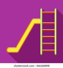 Playground colorful slide icon in flat style on a fuchsia background