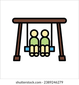 Playground ColorFull Swing Icon Vector Illustration