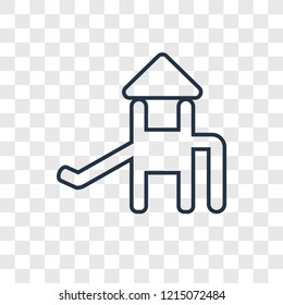 Playground concept vector linear icon isolated on transparent background, Playground concept transparency concept in outline style