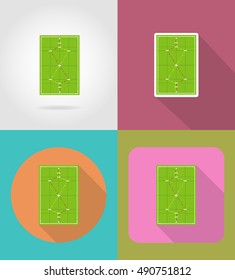 playground for croquet flat icons vector illustration isolated on background