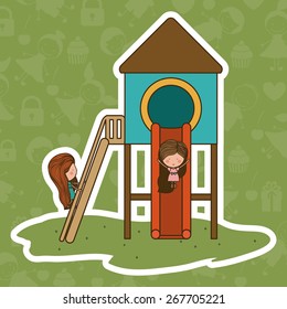 Playground design over green background, vector illustration
