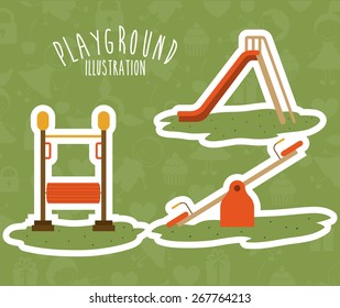 Playground design over green background, vector illustration