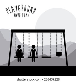 Playground design over landscape background, vector illustration