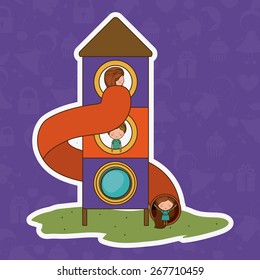 Playground design over purple background, vector illustration