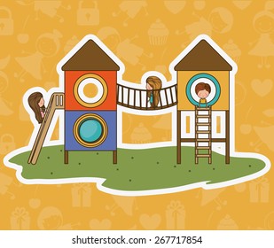 Playground design over yellow background, vector illustration
