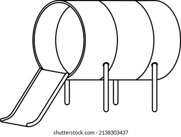 Playground doodle outline for colouring illustration
