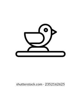 Playground Duck Outline Icon Vector Illustration