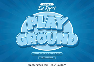 Playground editable text effect with blue cartoon text style and blue comic background