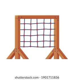 Playground Equipment with Climbing Rope Net Vector Illustration