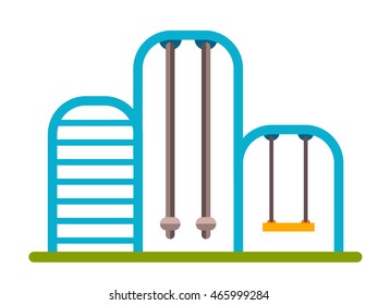 Playground equipment in flat style. Swing on an isolated white background