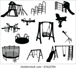 Swing Set Silhouette Stock Vectors Images Vector Art