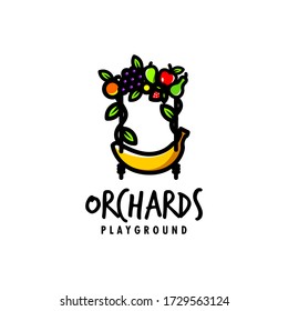 playground fruit logo template design