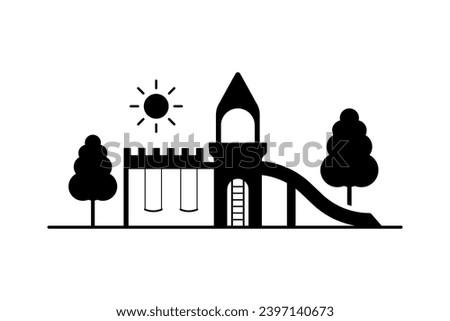 Playground icon. Black silhouette. Front side view. Vector simple flat graphic illustration. Isolated object on a white background. Isolate.