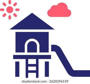 Ilustración vectorial de relleno de iconos de patio