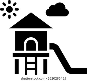 Ilustración vectorial de glifo de icono de patio