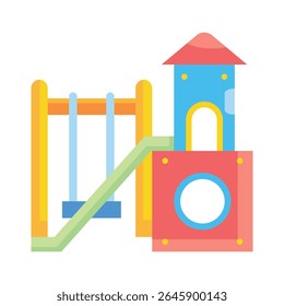 ícone de playground para crianças ou bebês. há slides, balanços, etc colorido e muito alegre. ilustração de stock