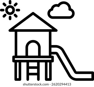 Ilustración vectorial de línea de icono de patio