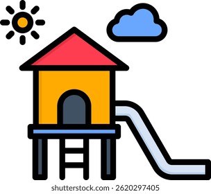Playground Icon Lineal Color Vector Illustration