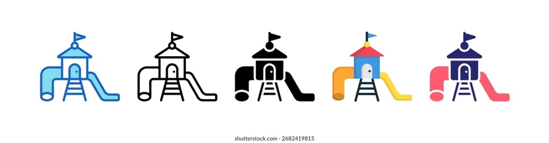 Ícone Playground Coleção de Conjunto de Estilos Múltiplos.