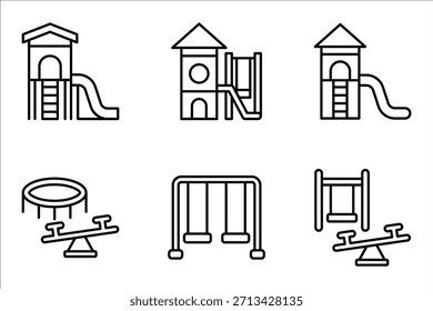 Conjunto de iconos de patio, conjunto de iconos vectoriales aislados sobre un fondo blanco.