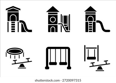 Conjunto de ícones de playground, de ícones vetoriais isolados em um fundo branco.
