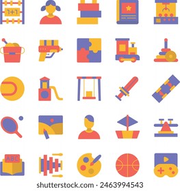 Conjunto de iconos de parque infantil Ilustración vectorial stock