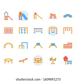 Playground icon and symbol set in  flat design