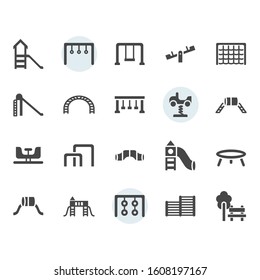 Playground icon and symbol set in glyph design