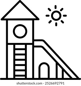 Icono del patio de recreo, icono de Ilustración vectorial del patio de recreo