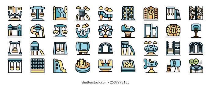 Playground icons depict various play structures, offering a visual representation of children's recreational spaces