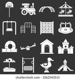 Playground icons set vector white isolated on grey background 