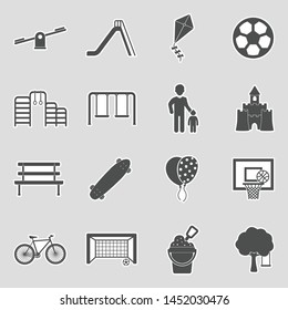 Playground Icons. Sticker Design. Vector Illustration.