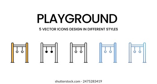 Iconos del patio de juegos conjunto de Vectores ilustración de stock.