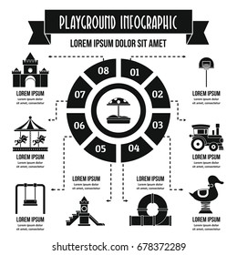 Playground infographic banner concept. Simple illustration of playground infographic vector poster concept for web