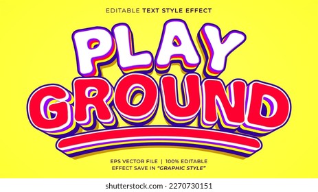 Playground kids 3D editable text effect template