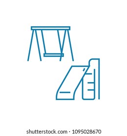 Playground linear icon concept. Playground line vector sign, symbol, illustration.