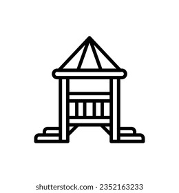Playground Lodge Outline Icon Vector Illustration