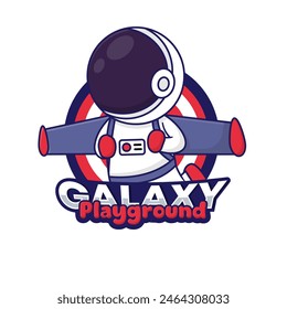 Playground logo, galaxy theme with astronaut mascot.