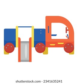 Playground machine icon cartoon vector. Play area. Day tree