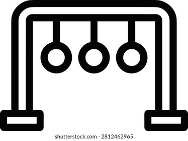 Playground Monkey Bars Icon for Outdoor Fitness, Children's Activity Equipment Symbol, Park Recreation Structure, Modern Vector Illustration Design