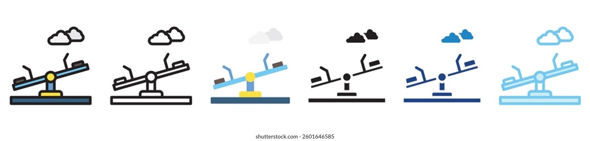 Playground multi style, mini illustration icon set. outline, flat, glyph, line color, UI, UX, app and web, digital or print. vector EPS 10 related to education, kindergarten, kids and baby.