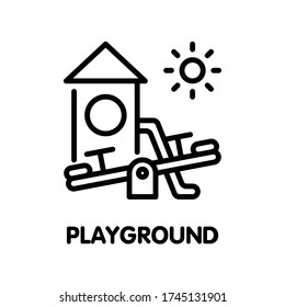 Playground outline icon style design illustration on white background eps.10