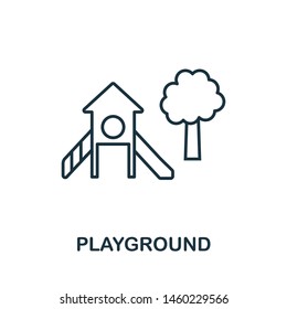 Playground outline icon. Thin style design from city elements icons collection. Pixel perfect symbol of playground icon. Web design, apps, software, print usage.