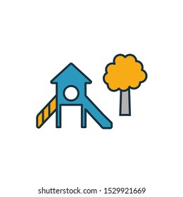 Playground outline icon. Thin style design from city elements icons collection. Pixel perfect symbol of playground icon. Web design, apps, software, print usage.