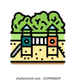 playground park color icon vector. playground park sign. isolated symbol illustration