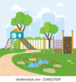 playground park poster with games
