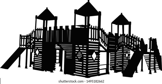 Playground Park Silhouette Vector Stock Vector (Royalty Free ...